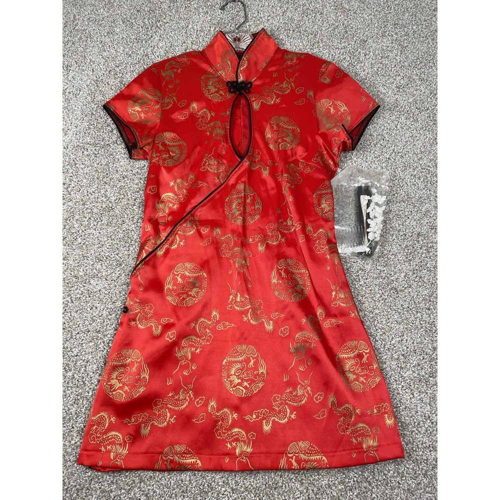 Frederick's of Hollywood Red and Gold Mini Dress